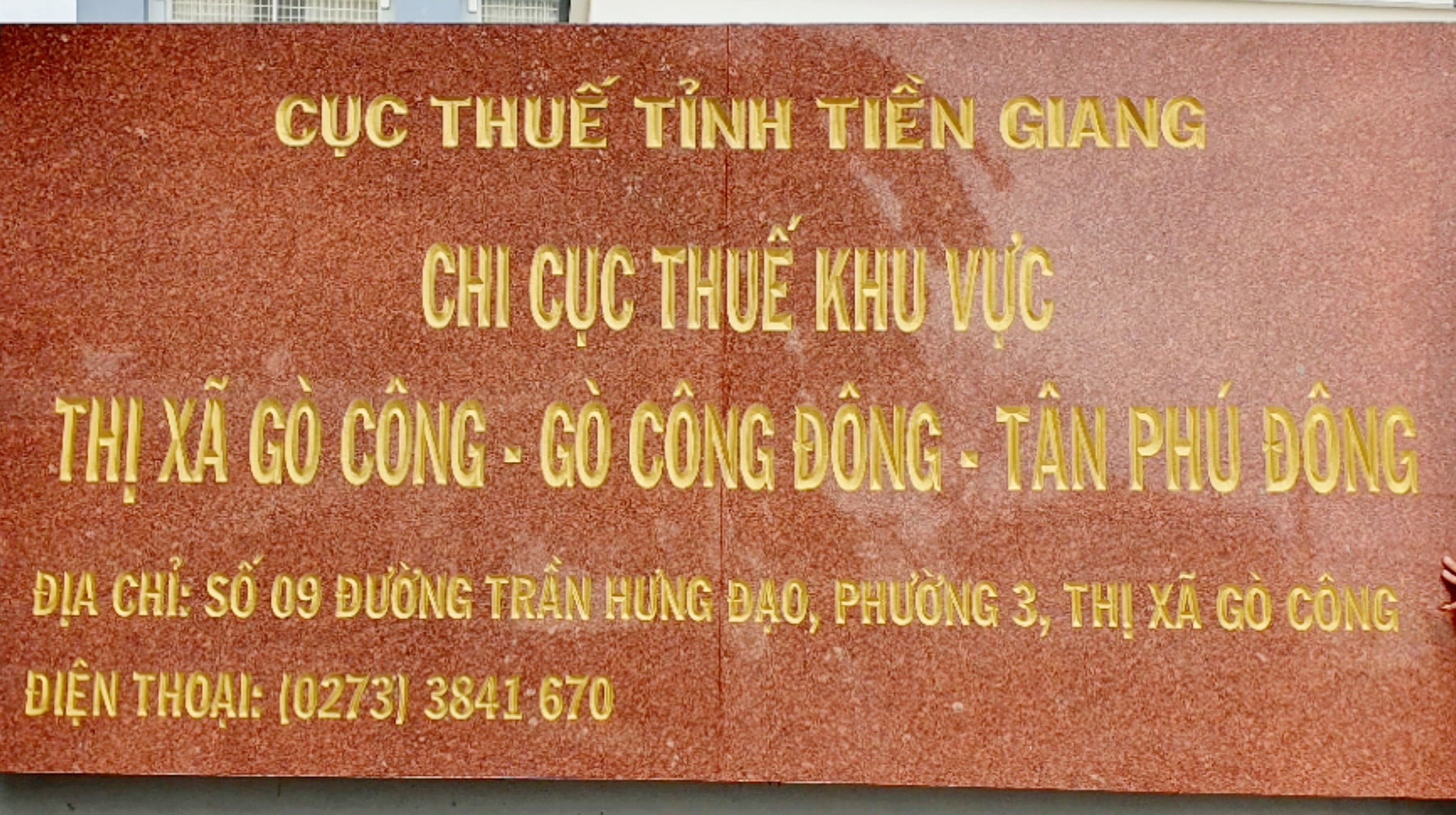 Số điện thoại chi cục thuế Gò Công Gò Công Đông Tân Phú Đông.