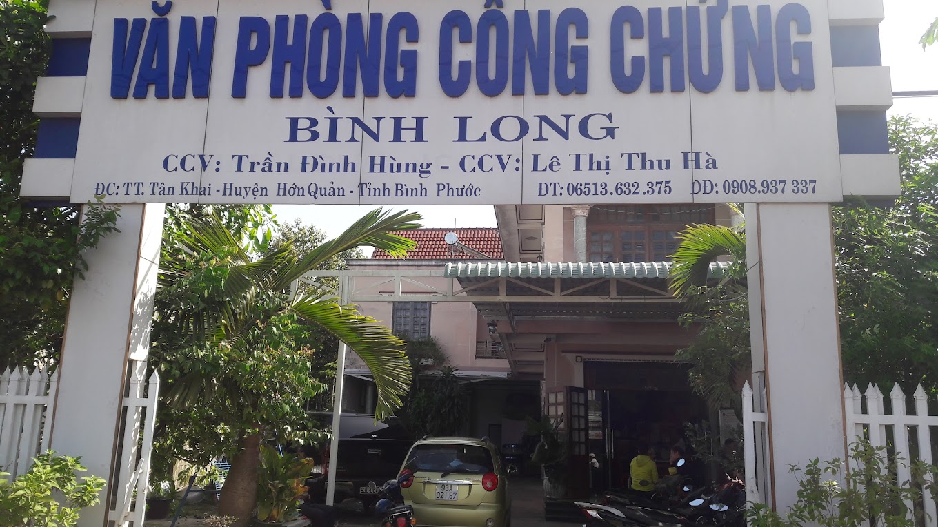 Liên hệ Văn phòng công chứng Bình Long Hớn Quản Bình Phước