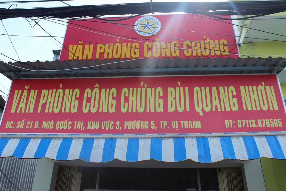 Liên hệ Văn phòng công chứng Bùi Quang Nhơn thông tin địa chỉ số điện thoại