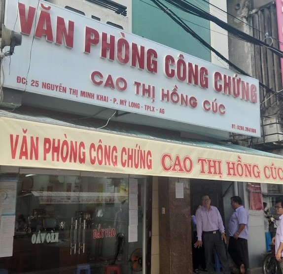 Liên hệ Văn phòng công chứng Cao Thị Hồng Cúc thông tin địa chỉ số điện thoại