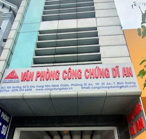 Danh sách Văn phòng công chứng thành phố Dĩ An tỉnh Bình Dương