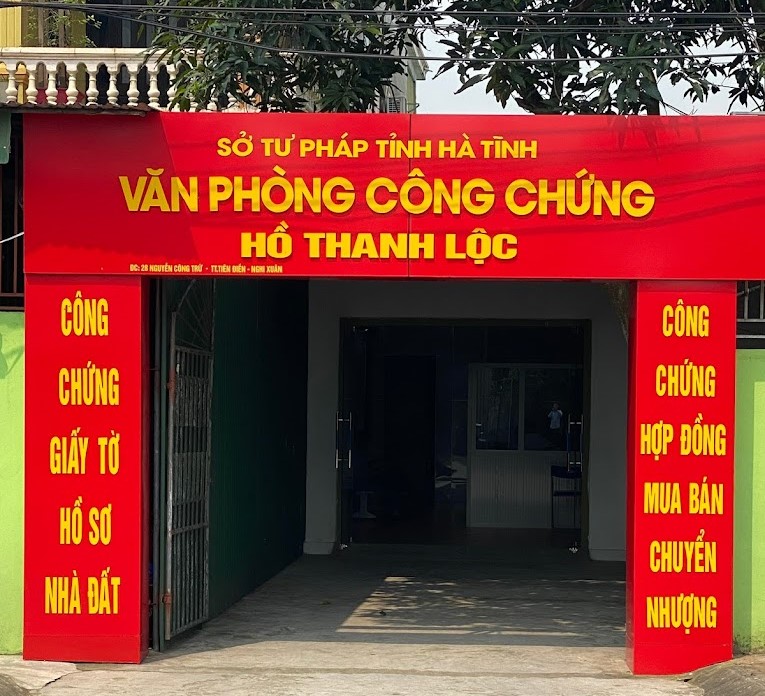 Liên hệ Văn phòng công chứng Hồ Thanh Lộc thông tin địa chỉ số điện thoại