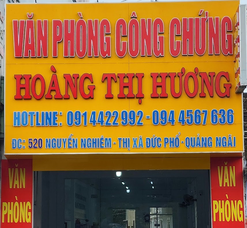Liên hệ Văn phòng công chứng Hoàng Thị Hương thông tin địa chỉ số điện thoại