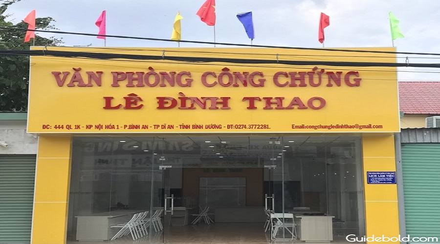 Liên hệ Văn phòng công chứng Lê Đình Thao Dĩ An Bình Dương