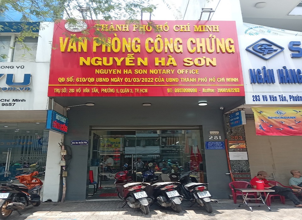 Liên hệ Văn phòng công chứng Nguyễn Hà Sơn Quận 3 Hồ chí Minh