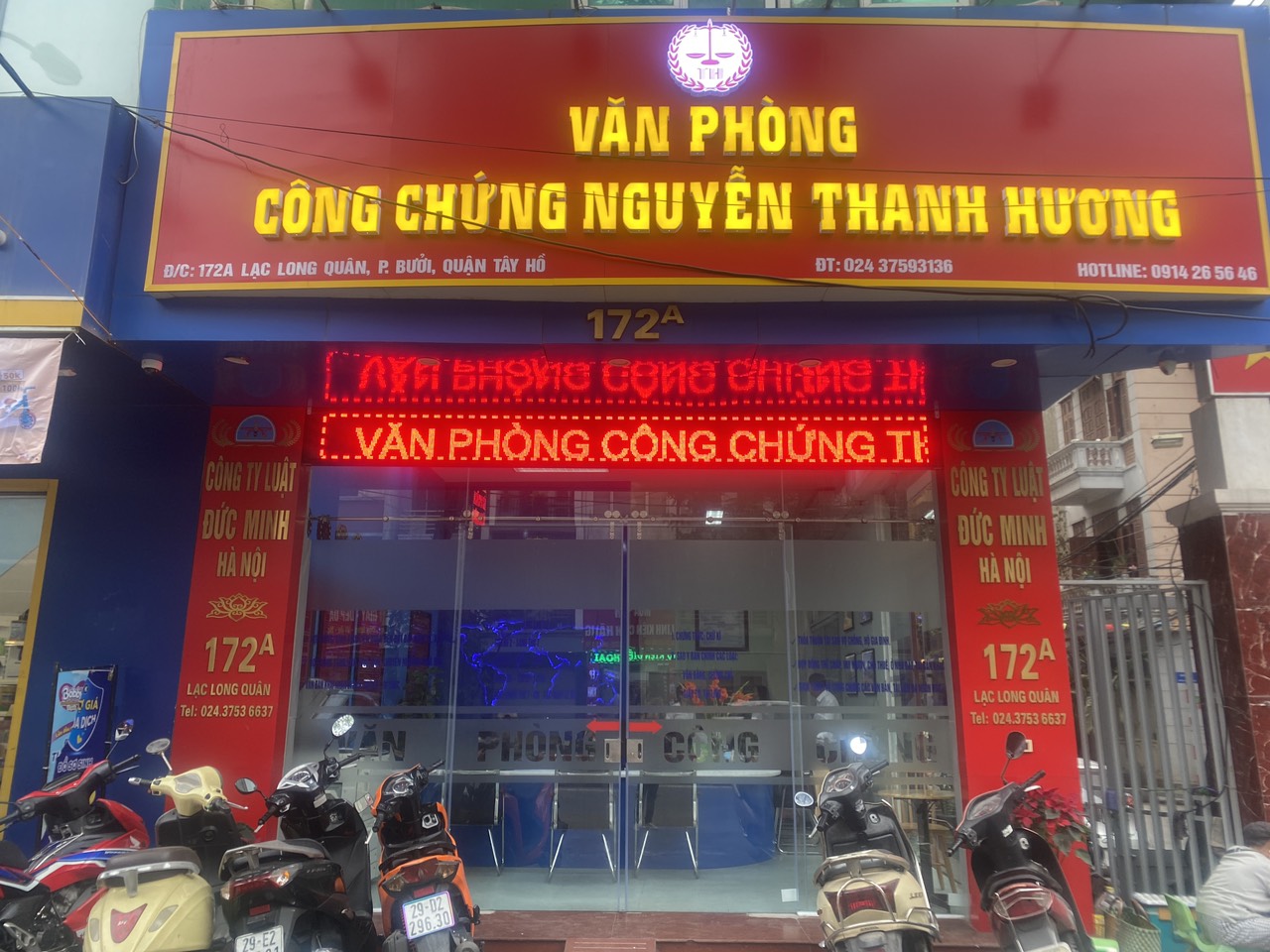 Liên hệ Văn phòng công chứng Nguyễn Thanh Hương Tây Hồ Hà Nội