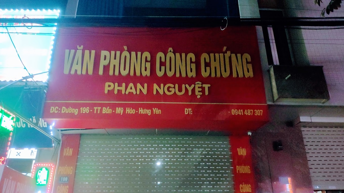 Liên hệ Văn phòng công chứng Phan Nguyệt thông tin địa chỉ số điện thoại