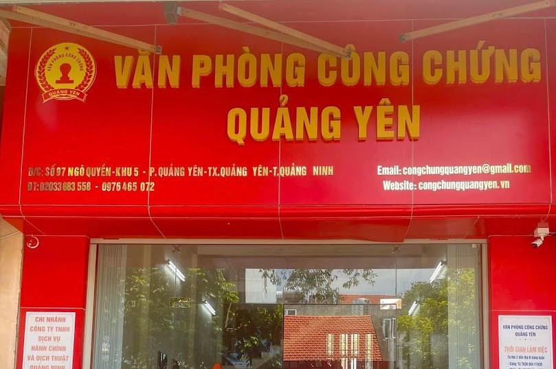 Liên hệ Văn phòng công chứng Quảng Yên Quảng Ninh