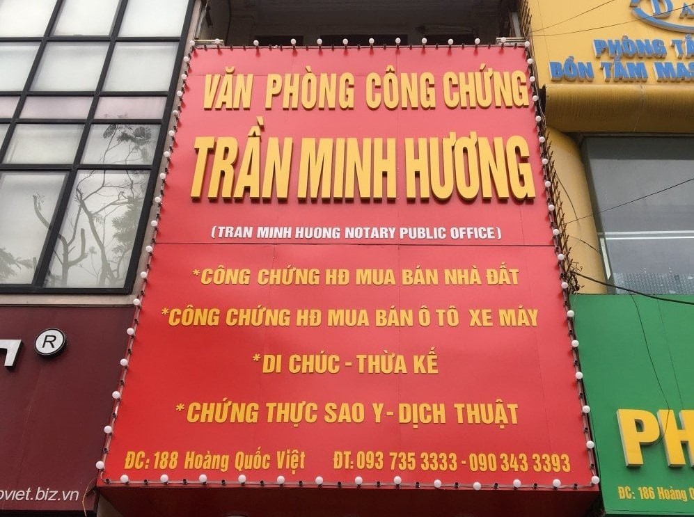 Liên hệ Văn phòng công chứng Trần Minh Hương Bắc Từ Liêm Hà Nội