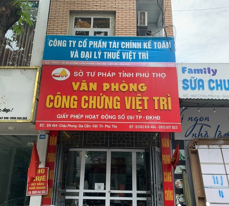 Liên hệ Văn phòng công chứng Việt Trì Phú Thọ